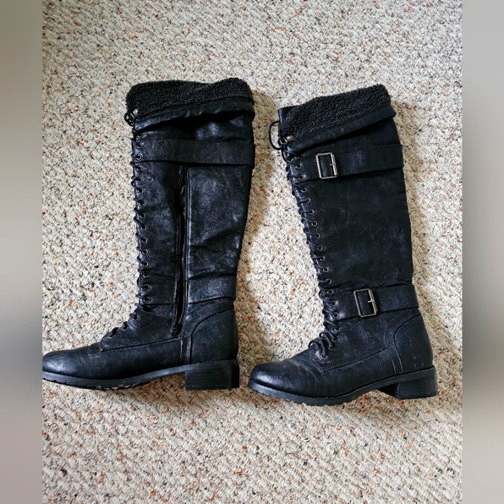 Womens faux leather boots